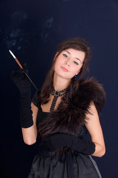 Girl with a cigarette — Stock Photo, Image