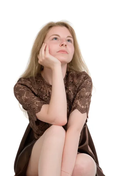 Portrait of the thoughtful girl Stock Picture