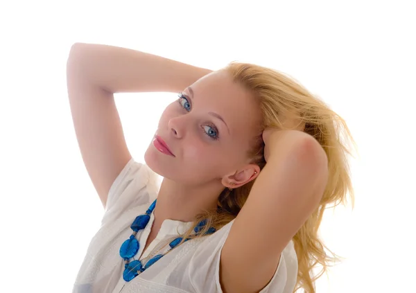 Blondine mit blauen Augen — Stockfoto