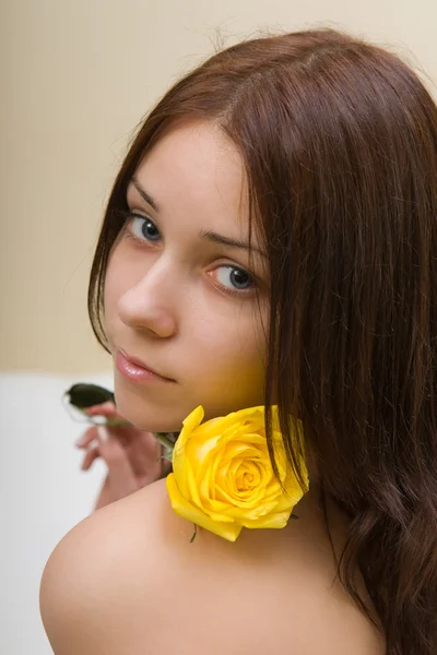 Girl with a rose — Stock Photo, Image