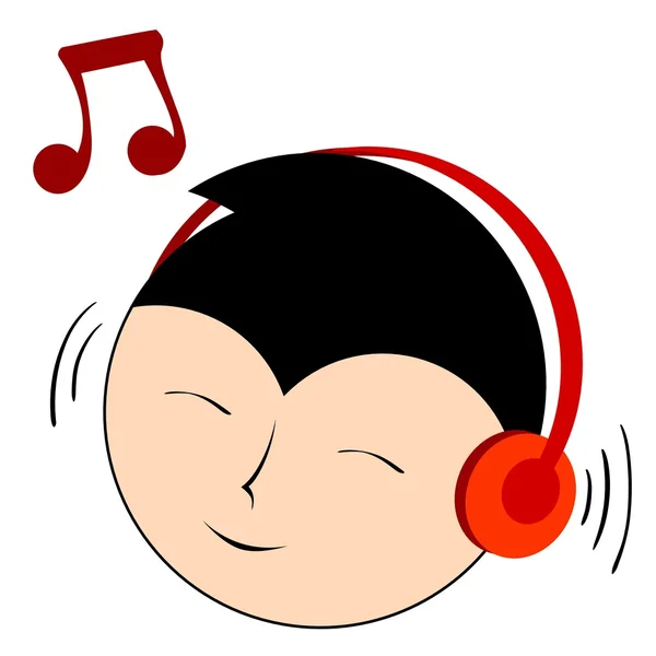 Bel personaggio ascolta musica — Vettoriale Stock