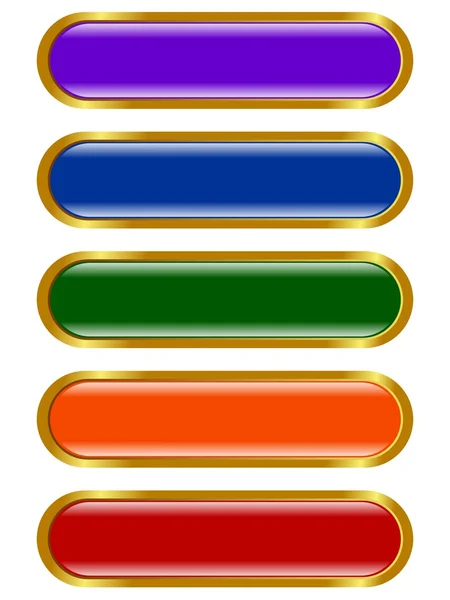 Set di vettoriale colorato, pulsante lungo — Vettoriale Stock