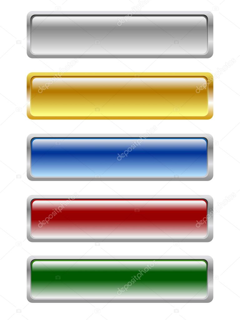 Set of vector colored, long button