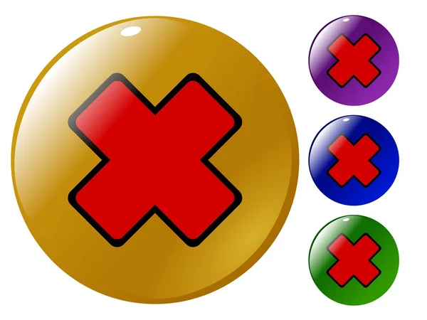 Botón cruz roja — Vector de stock