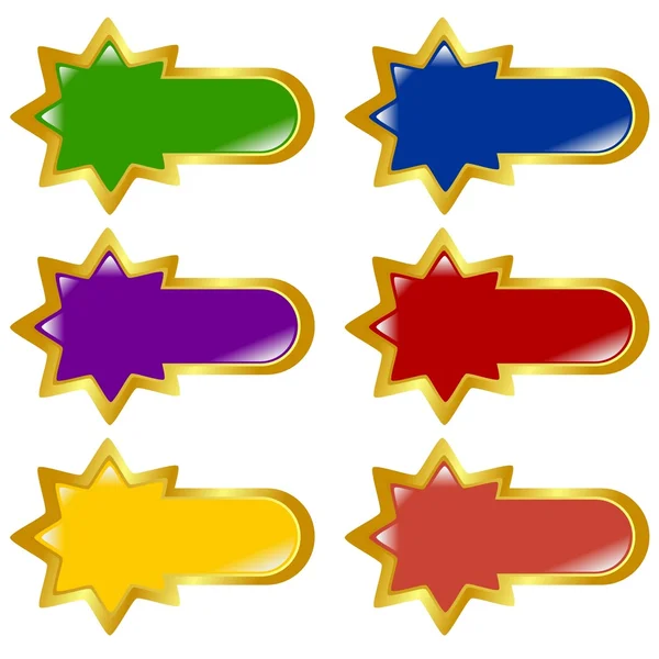 Set of vector colored, long button — Stock Vector