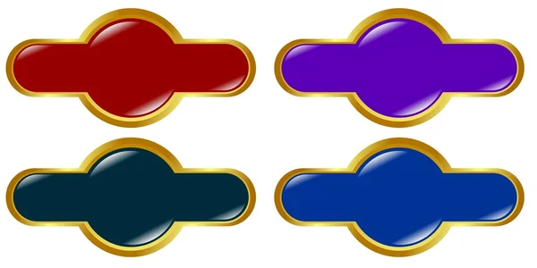 Set of vector colored, long button — Stock Vector