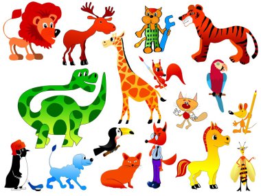 Set of funny animals clipart