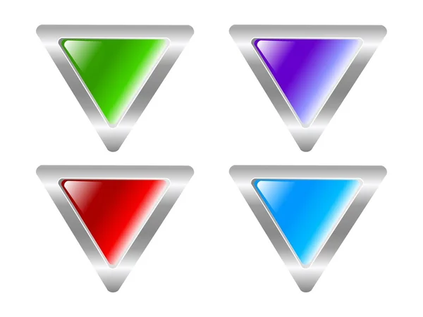 Сріблястий трикутник кнопки — стоковий вектор