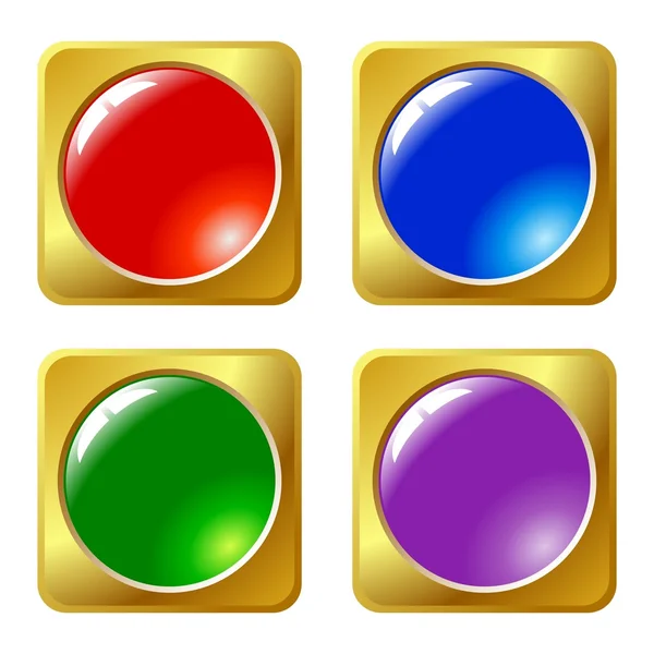 Золотий кнопки — стоковий вектор