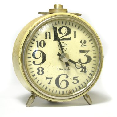 Alarm bell clock on white background clipart