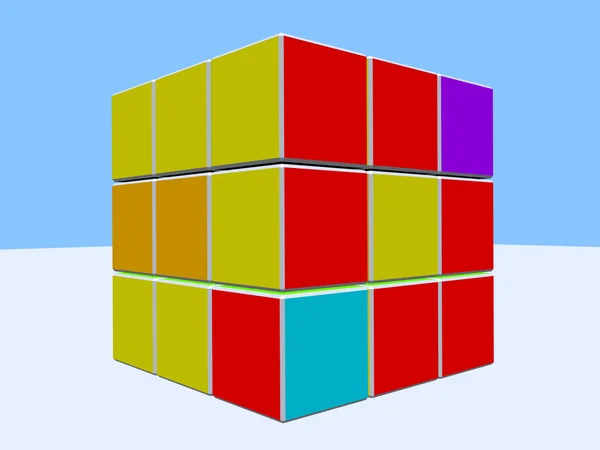 Абстрактная трехмерная иллюстрация куба — стоковое фото