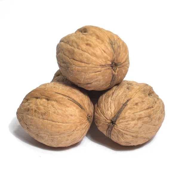 Vlašské ořechy na bílém pozadí — Stock fotografie