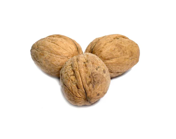Vlašské ořechy na bílém pozadí — Stock fotografie