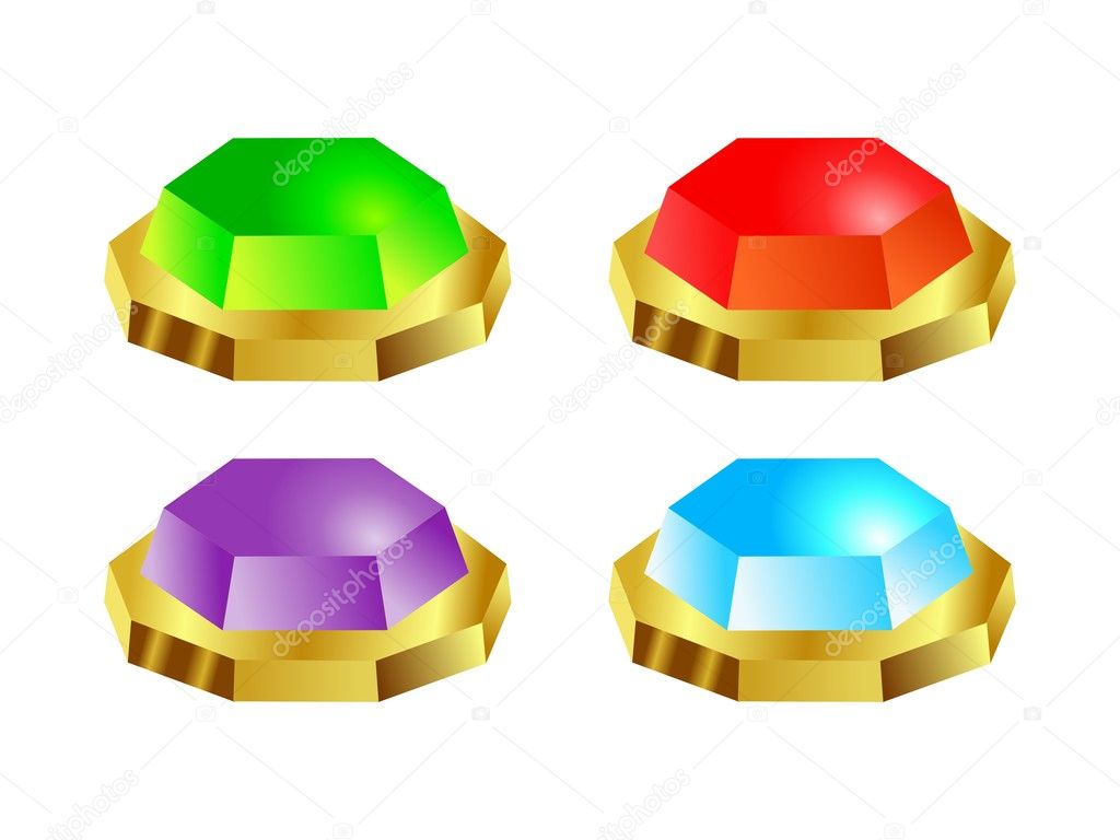 Set of jewelry buttons
