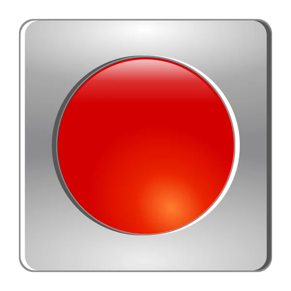 Färgade knappen på chrome — Stock vektor