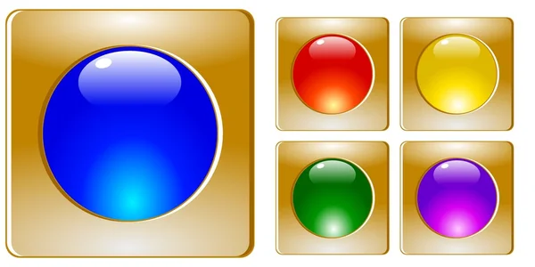 Set of golden buttons — Stock Vector