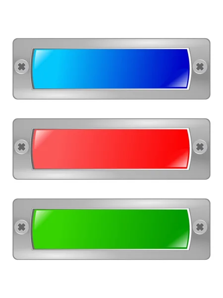 Набір кольорових срібних кнопок — стоковий вектор