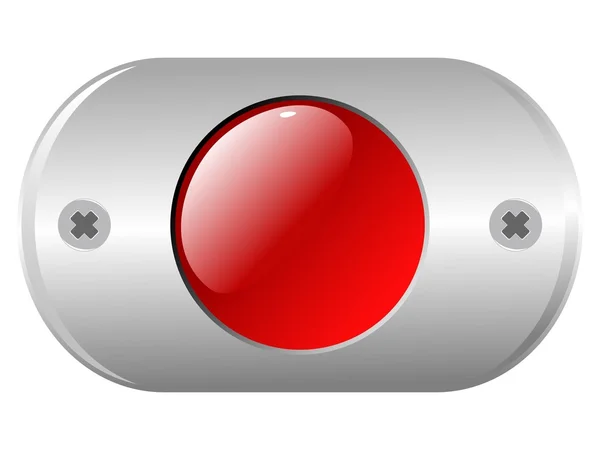 Colored button on chrome — Stock Vector