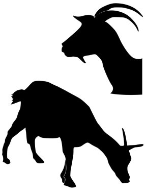 Silhouette of goat clipart