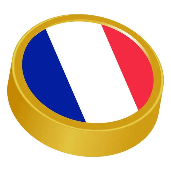 フランスの色で 3 d ボタン — ストックベクタ