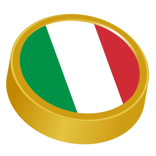 3D κουμπί σε χρώματα της Ιταλίας — Διανυσματικό Αρχείο