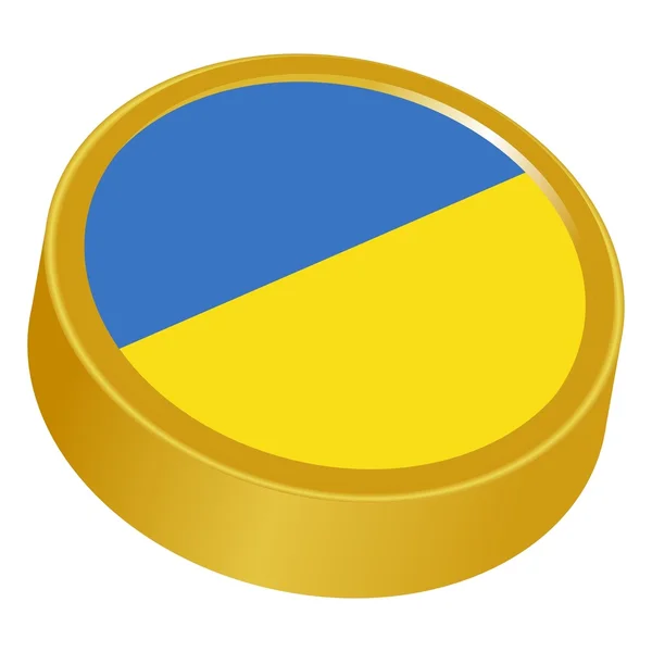 Színek, Ukrajna-ban 3D gomb — Stock Vector
