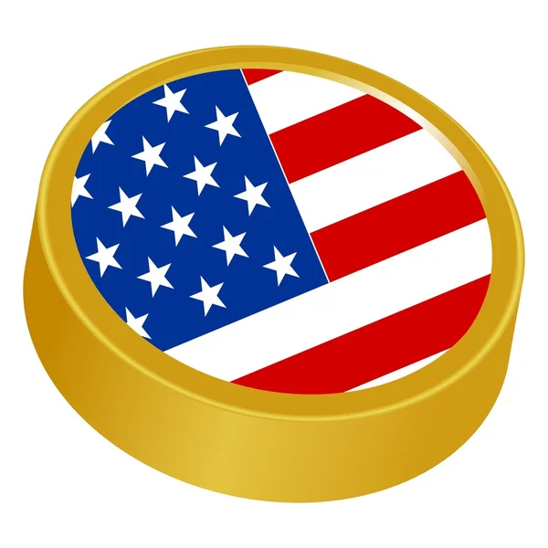 3D κουμπί στα χρώματα των ΗΠΑ — Διανυσματικό Αρχείο