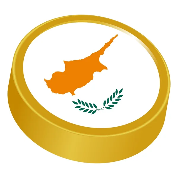 Przycisk 3D w kolorach z Cypru — Wektor stockowy