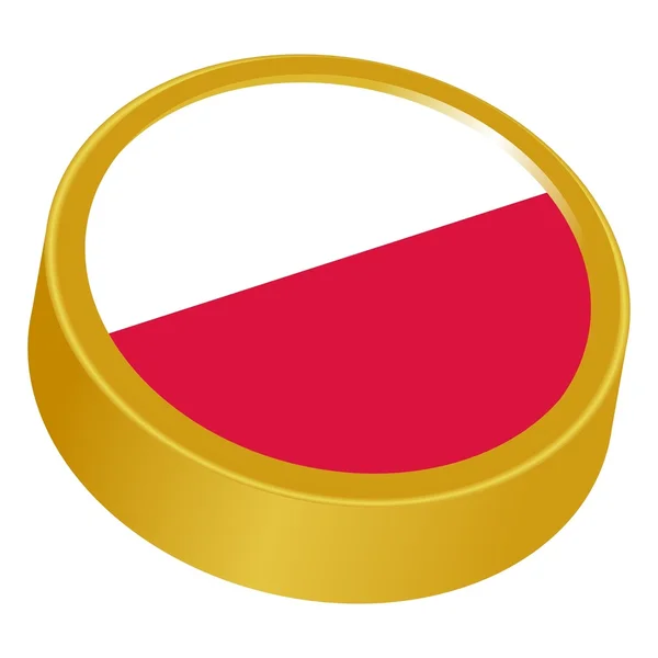 3D κουμπί σε χρώματα της Πολωνίας — Διανυσματικό Αρχείο