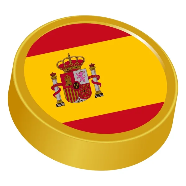 スペインの色で 3 d ボタン — ストックベクタ