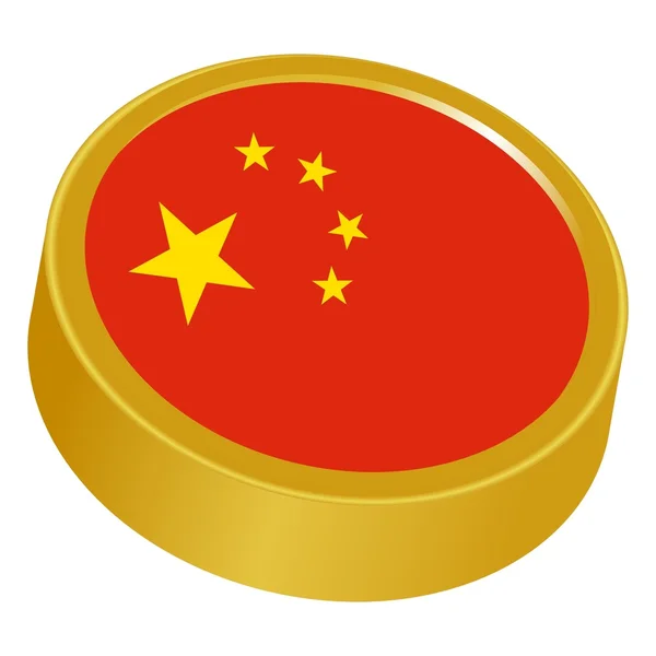 Przycisk 3D w kolorach Chiny — Wektor stockowy