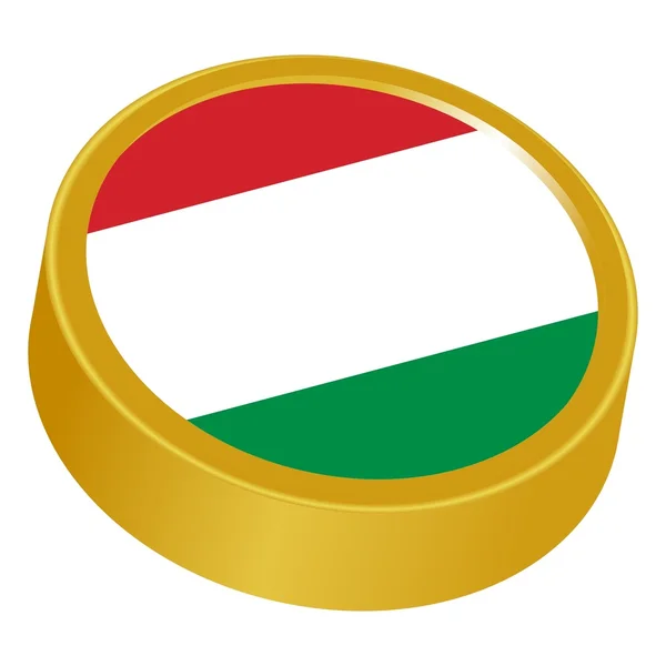 Botón 3d en colores de Hungría — Vector de stock