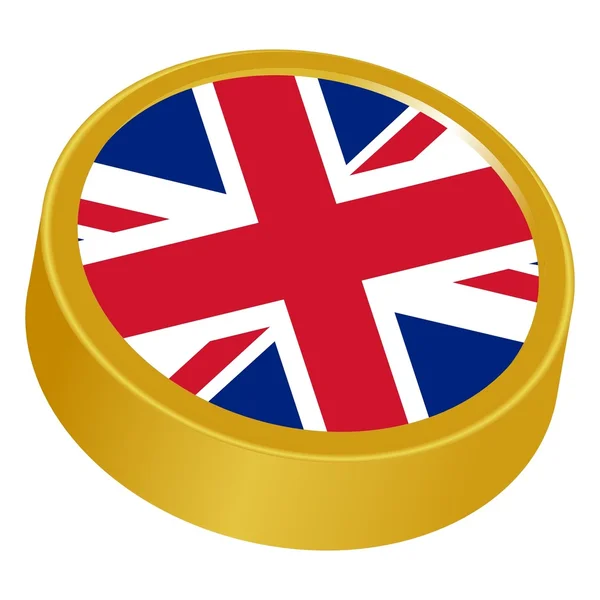 Przycisk 3D w kolorach z Wielka Brytania — Wektor stockowy