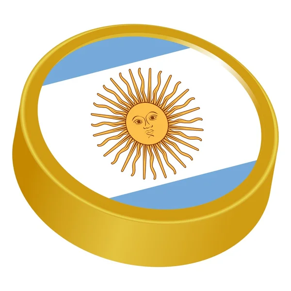 3d кнопка в цветах Аргентины — стоковый вектор