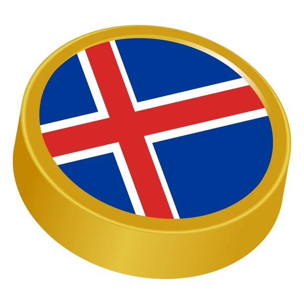 3D-knop in de kleuren van IJsland — Stockvector