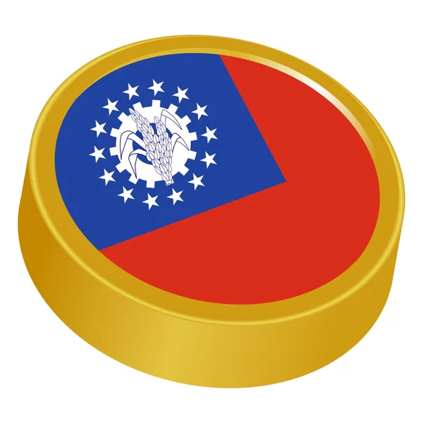 3d button in colors of Myanmar — Stock Vector