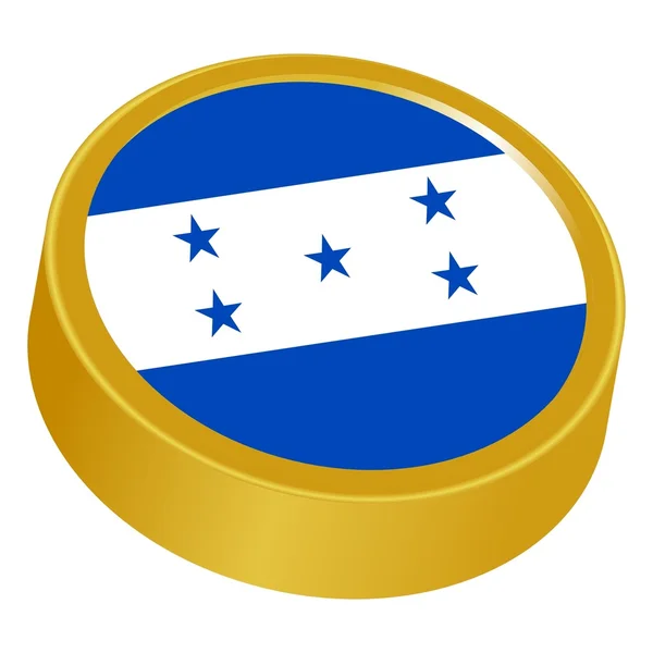Bouton 3d aux couleurs du Honduras — Image vectorielle