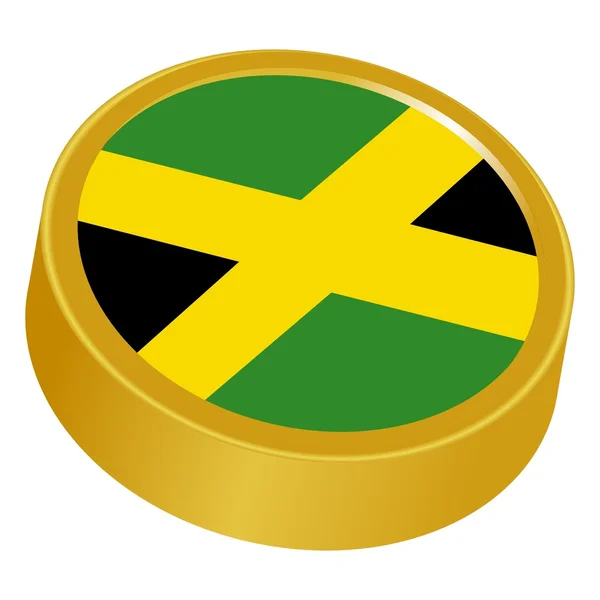 3D κουμπί σε χρώματα της Τζαμάικα — Διανυσματικό Αρχείο