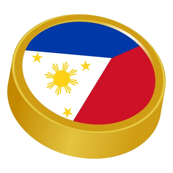 Bouton 3d aux couleurs des Philippines — Image vectorielle