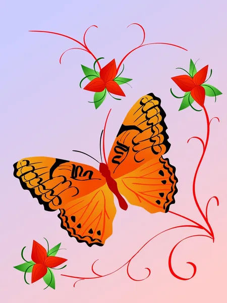 Composición con mariposa — Foto de stock gratis