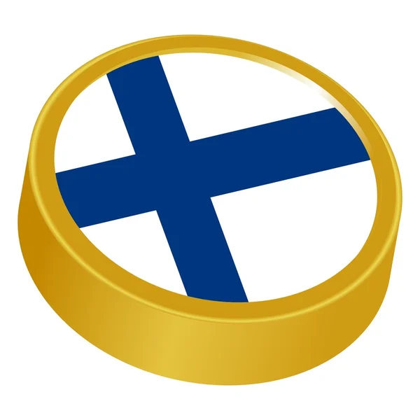 3D κουμπί σε χρώματα της Φινλανδίας — Διανυσματικό Αρχείο