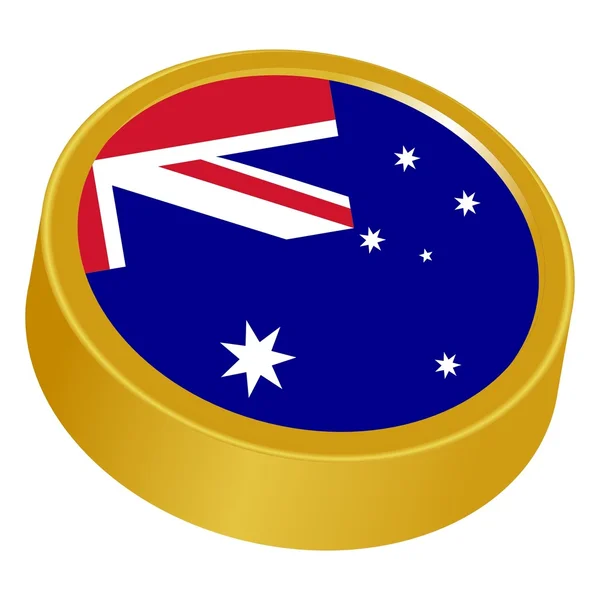 3d button in colors of Australia — Stock Vector