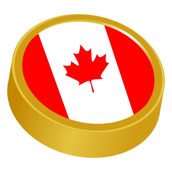 3D κουμπί στα χρώματα του Καναδά — Διανυσματικό Αρχείο
