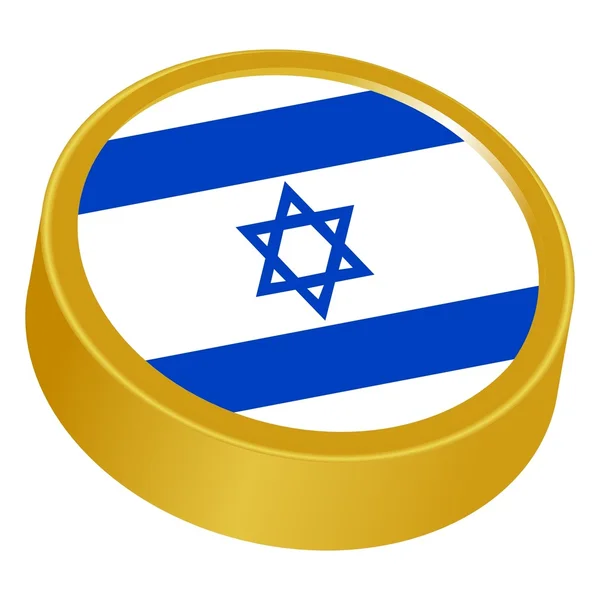 3d button in colors of Israel — Stock Vector