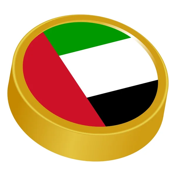 Bouton 3d aux couleurs des Emirats Arabes Unis — Image vectorielle