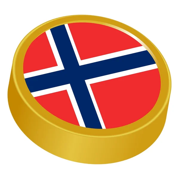 Botón 3d en colores de Noruega — Vector de stock