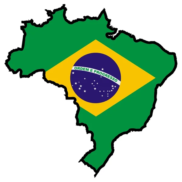 Mapa en colores de Brasil — Archivo Imágenes Vectoriales
