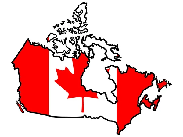 Karte in den Farben Kanadas — Stockvektor