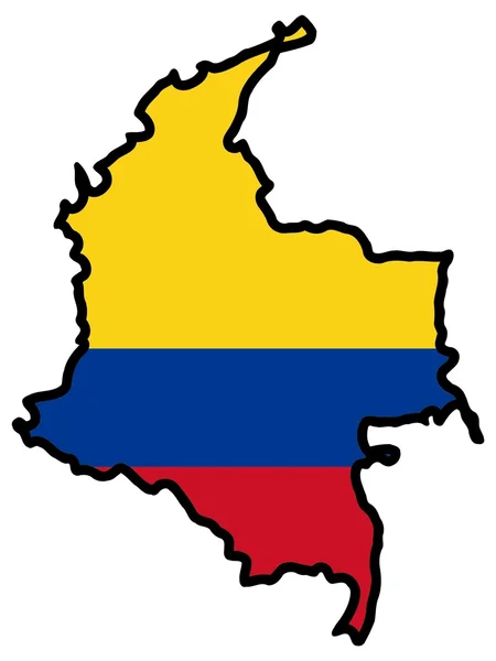 Mapa w kolory Kolumbia — Wektor stockowy