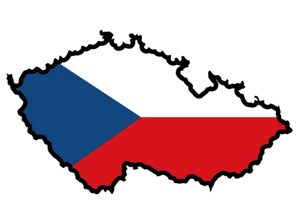 Mapa em cores de República Checa — Vetor de Stock